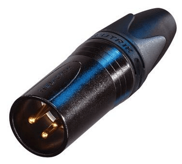 Neutrik - NC3MXXB - 3-Pin XLR Male Line Connector with black metal housing and gold contacts Online Sale