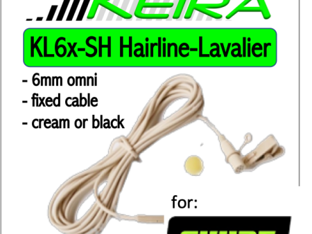 (A1) KL6 Omni Lavalier - similar to Sennheiser ME2 - black or cream (Bodymics Keira) on Sale