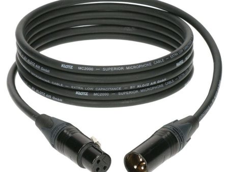 Klotz M2FM1 Neutrik Black Female to Male XLR Heavy Duty Microphone Cable - 3, 5, 10M Supply