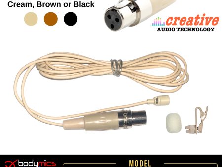 (A1) BLF4-CA for Creative Audio (CA) 3 16  Omni Hairline Lavalier Mic - Cream or Black BLF4c-CA BLF4b-CA BLF4c-CA BLF4b-CA (Bodymics Broadway) Supply