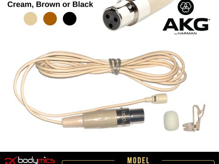 (A1) BLF4-AK for AKG (AK) 3 16  Omni Hairline Lavalier Mic - Cream, Brown or Black BLF4c-AK BLF4b-AK BLF4m-AK(Bodymics Broadway) Cheap