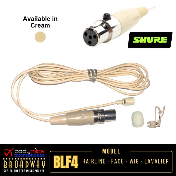 (A1) BLF4L-SH for Shure (SH) 3 16  Omni Hairline Lavalier Mic - Cream extended cable (61 ) Broadway Sale