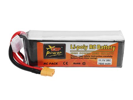 ZOP Power 11.1V 7500mAh 35C 3S Lipo Battery XT60 Plug for RC Quadcopter Car For Discount