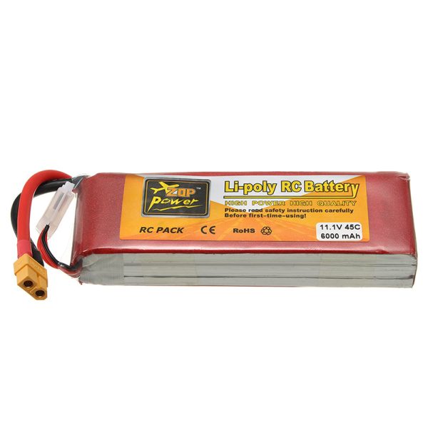 ZOP Power 11.1V 6000mAh 45C 3S Lipo Battery XT60 Plug on Sale